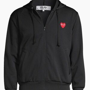 Comme des Garcons PLAY Black Bomber Jacket with Red Heart